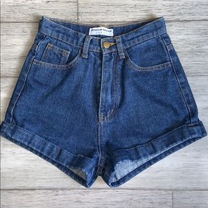American Apparel High waisted cuff shorts